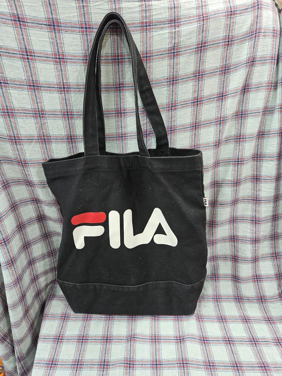 검정색 휠라(FILA) 캔버스 토트백(에코백) 상품이미지1