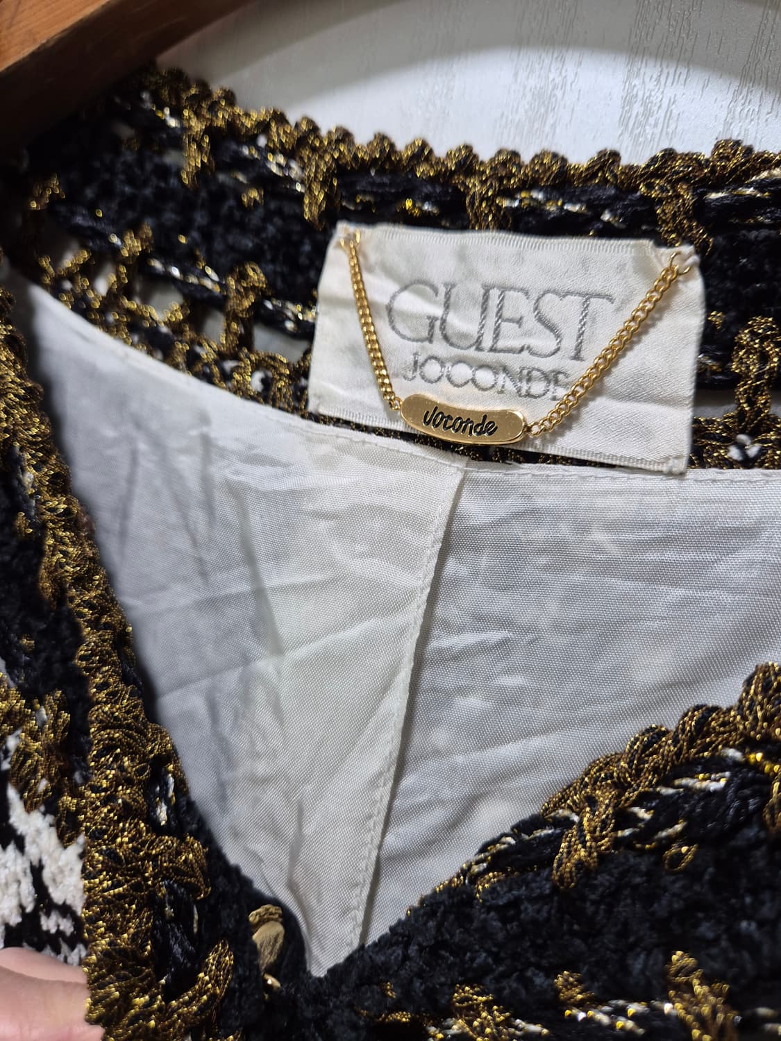 블랙/화이트 패턴 니트 가디건자켓 상품이미지8