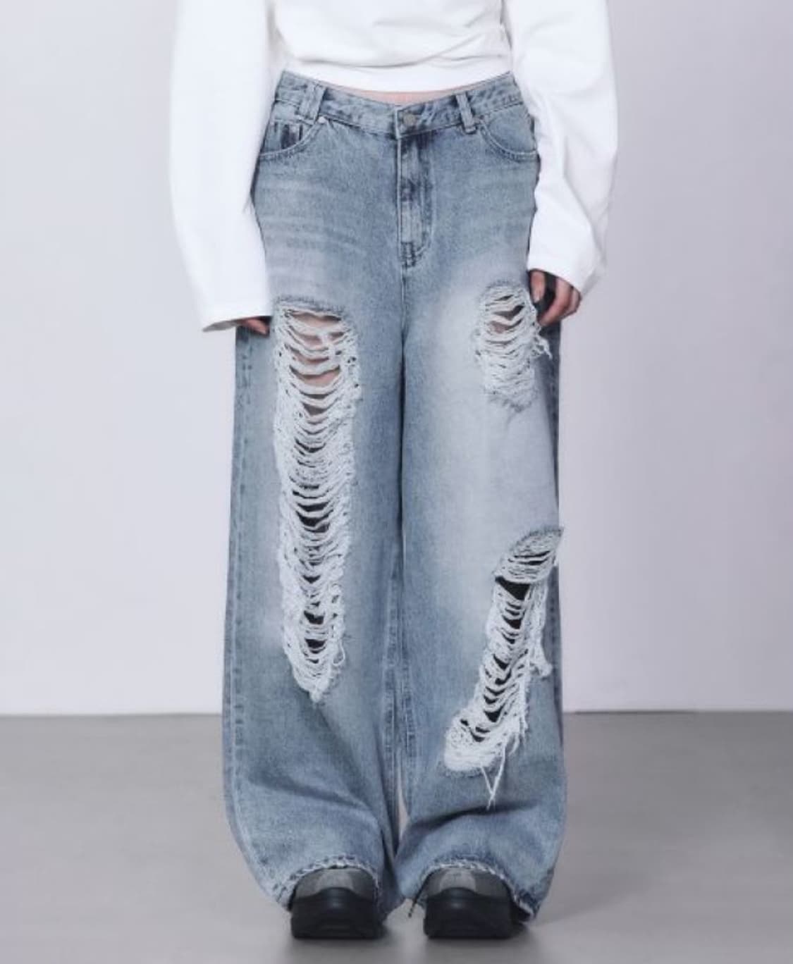 트리밍버드 스크래치 데미지 데님 팬츠 341480 상품이미지1