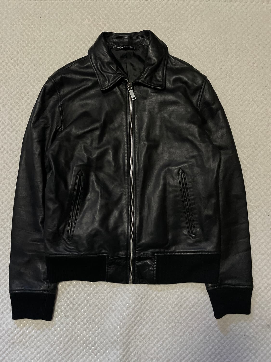 ZARA 자라 웨스턴 무드 램스킨 양가죽 레더 자켓 상품이미지1