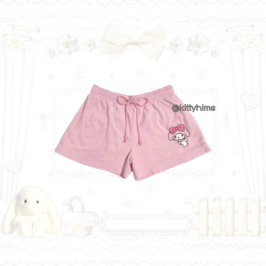 산리오 마이멜로디 핑크 반바지 에메필마이멜로디 갸루홈웨어 고전마이멜로디 상품이미지1