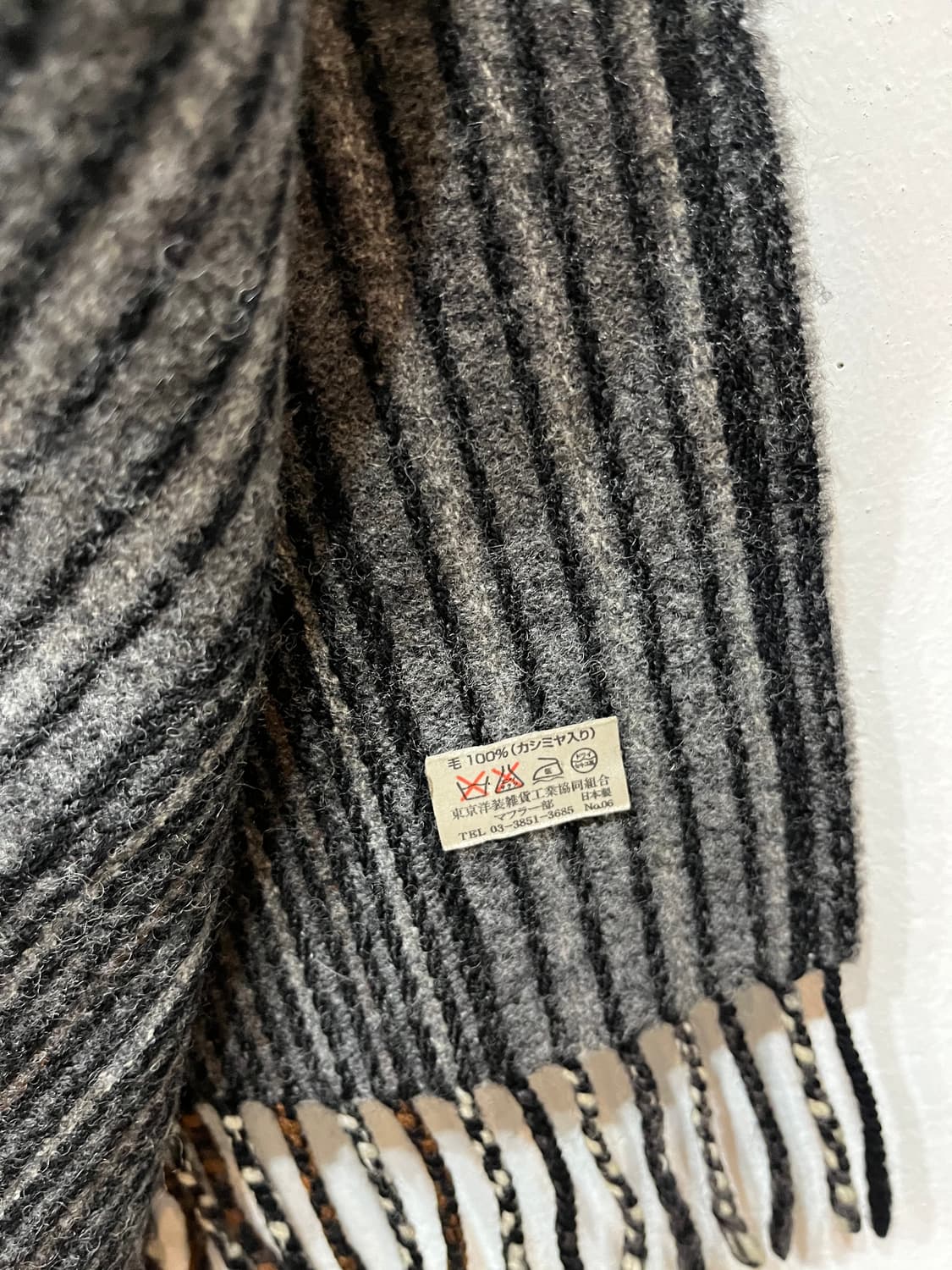 Made in JAPAN 울 캐시미어 니팅 머플러 상품이미지2