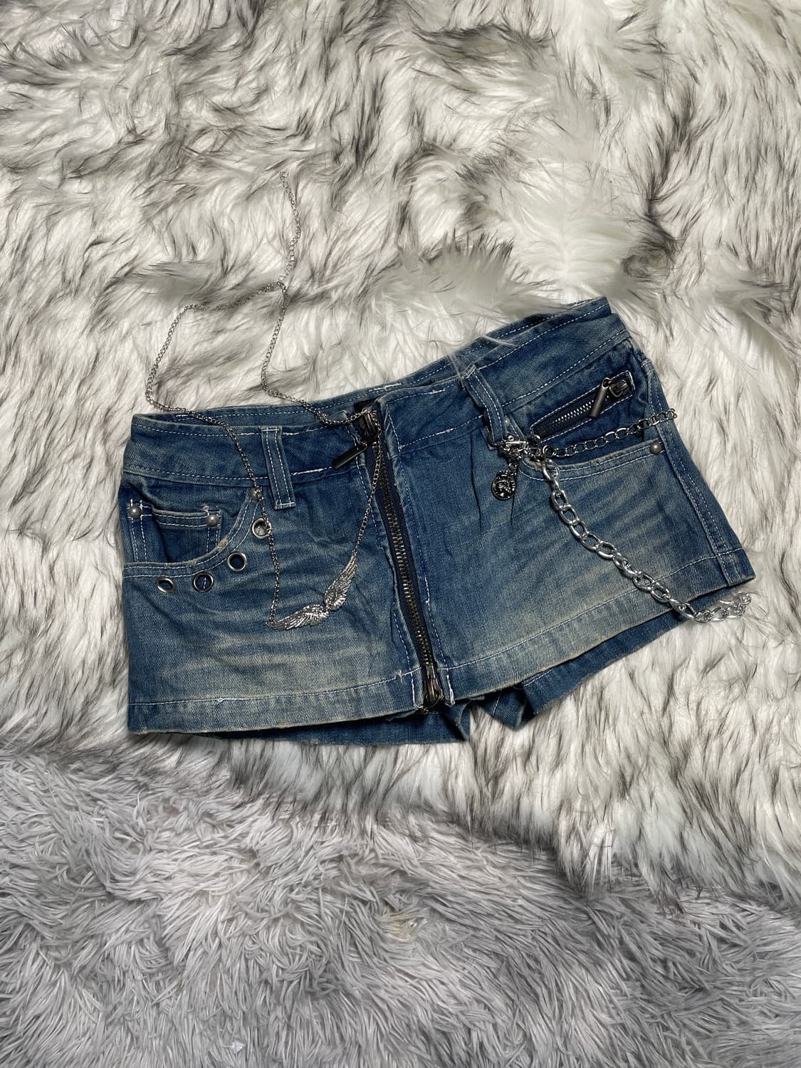 Cecil Mcbee Y2k 체인 스터드 데님 스커트 청치마 상품이미지1
