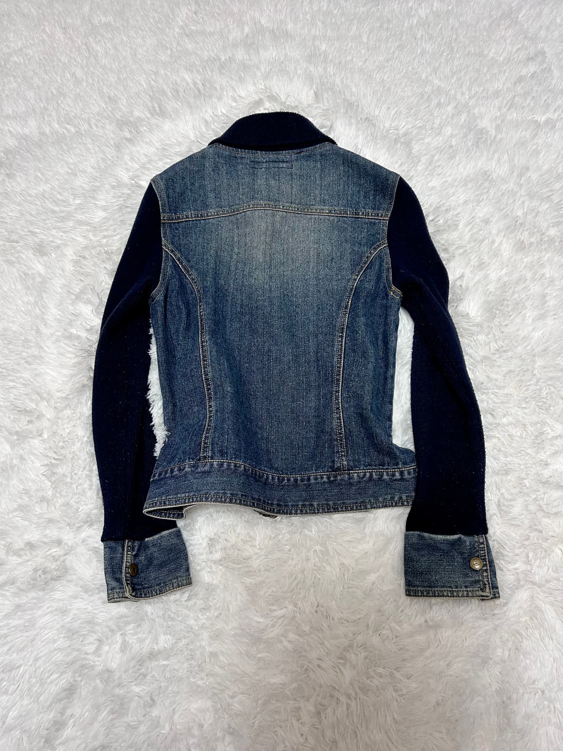 DKNY y2k denim knit zip-up 상품이미지5