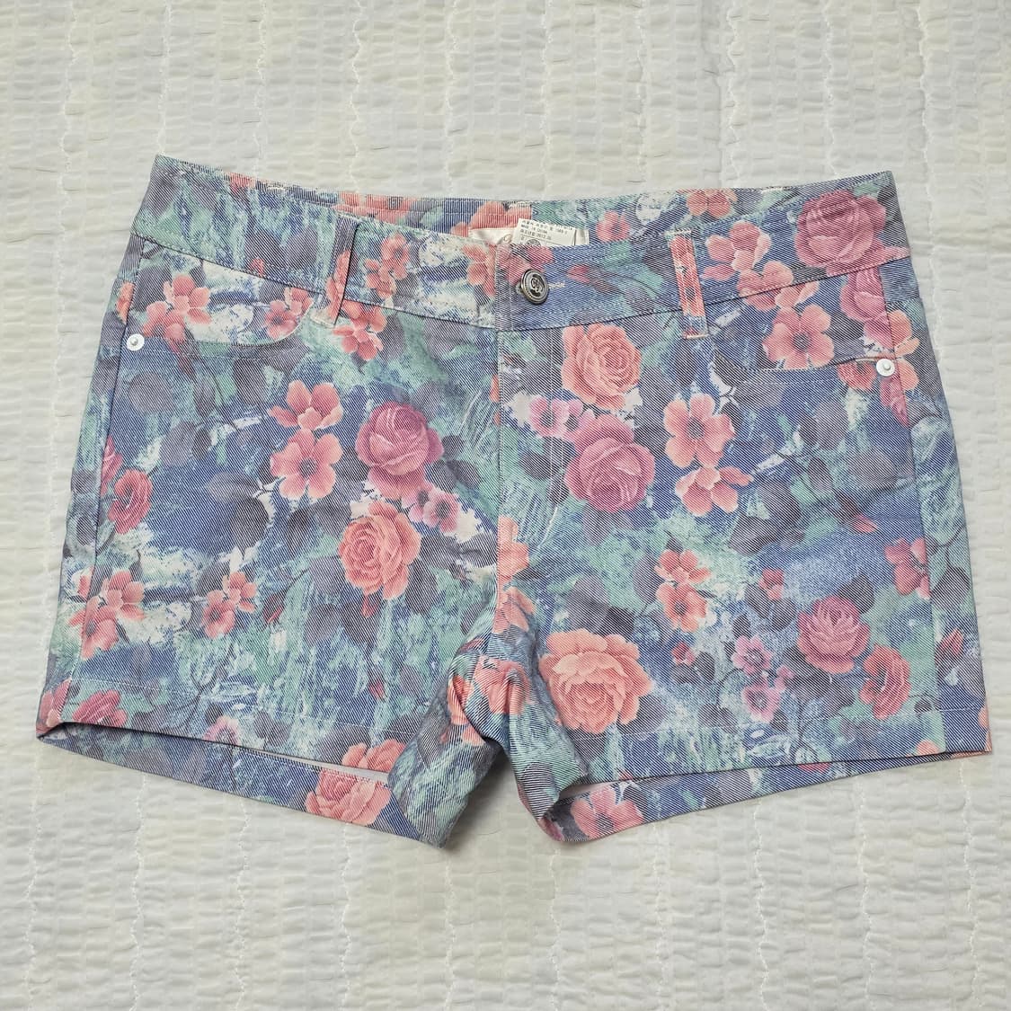 빈티지무드 수채화 로즈플라워 반바지숏팬츠 상품이미지1