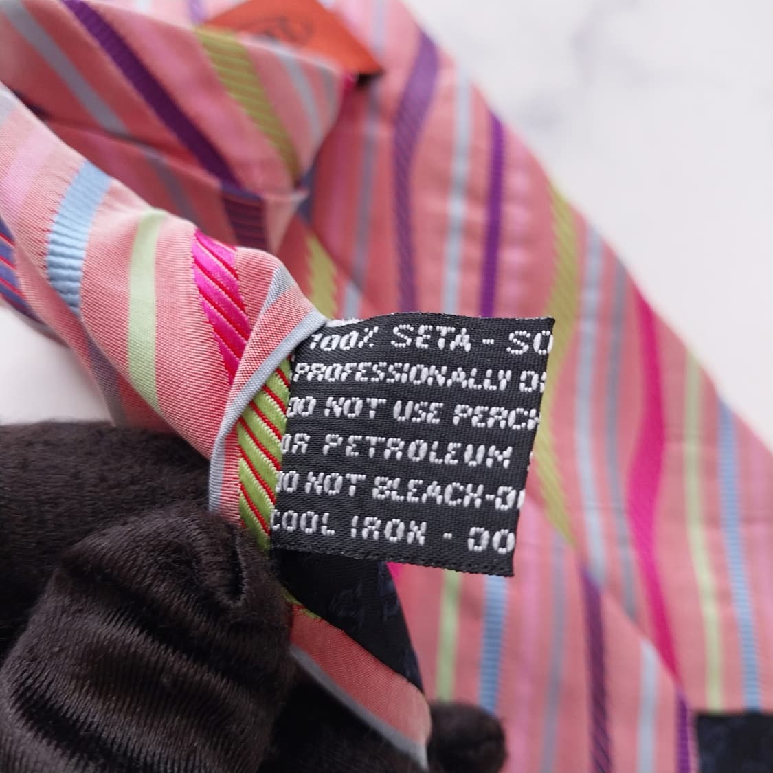 미쏘니 핑크 멀티 스트라이프 넥타이 9.1cm S~A+등급 K2540 상품이미지10