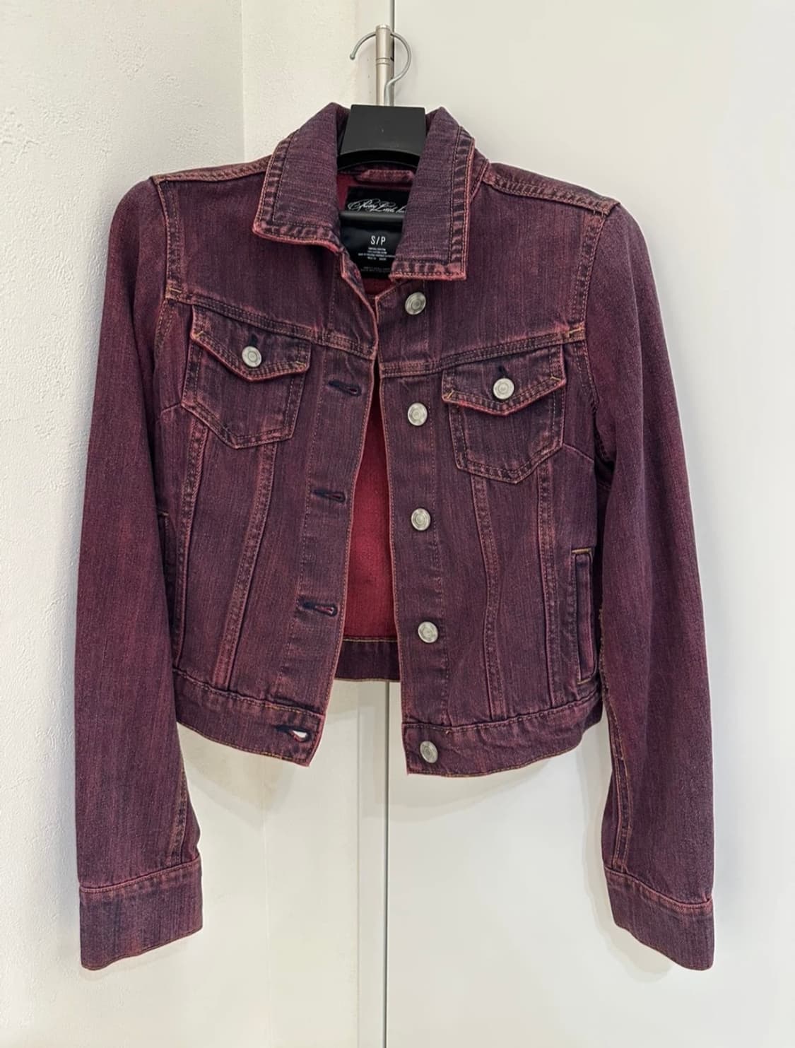 Aeropostale 버건디 크롭 데님 자켓 상품이미지1