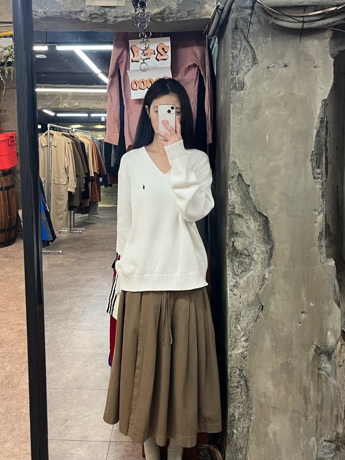 폴로 스포츠 브이넥 니트 화이트 XL #csz2995 상품이미지2