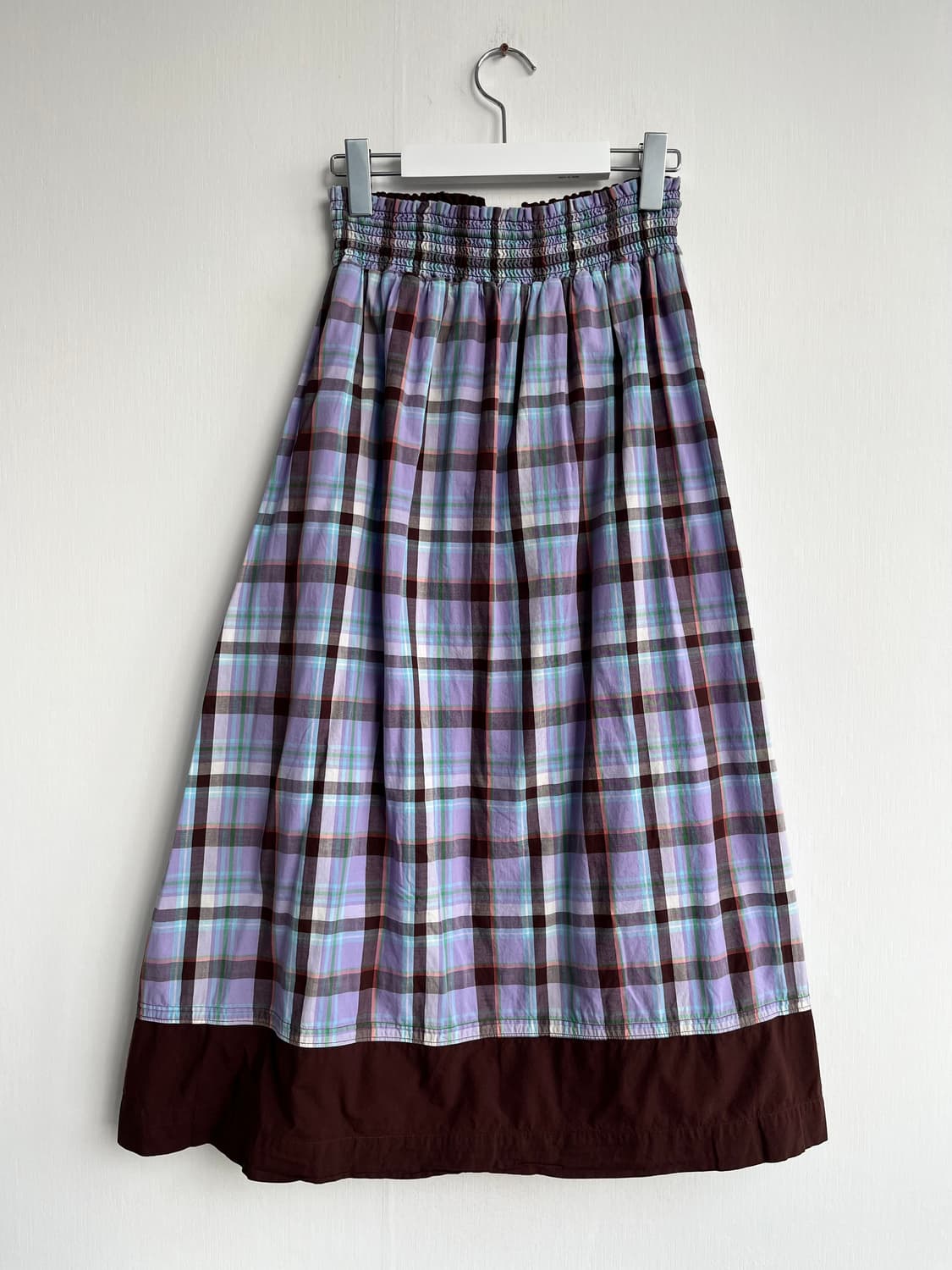 유니클로 빈티지 초코체크 스커트 상품이미지1