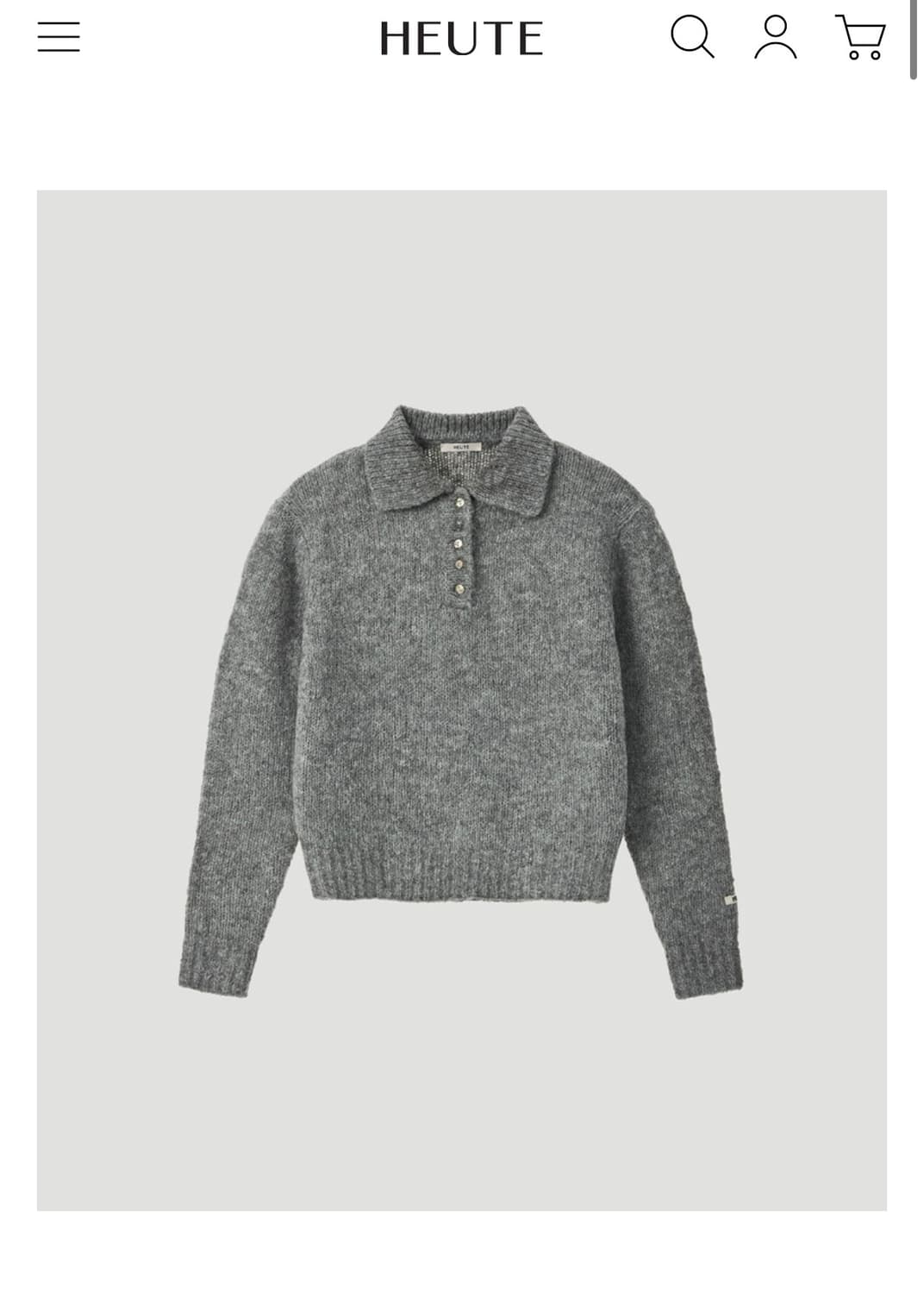 호이테 모헤어 폴로 니트 (CHARCOAL)  WM 상품이미지1