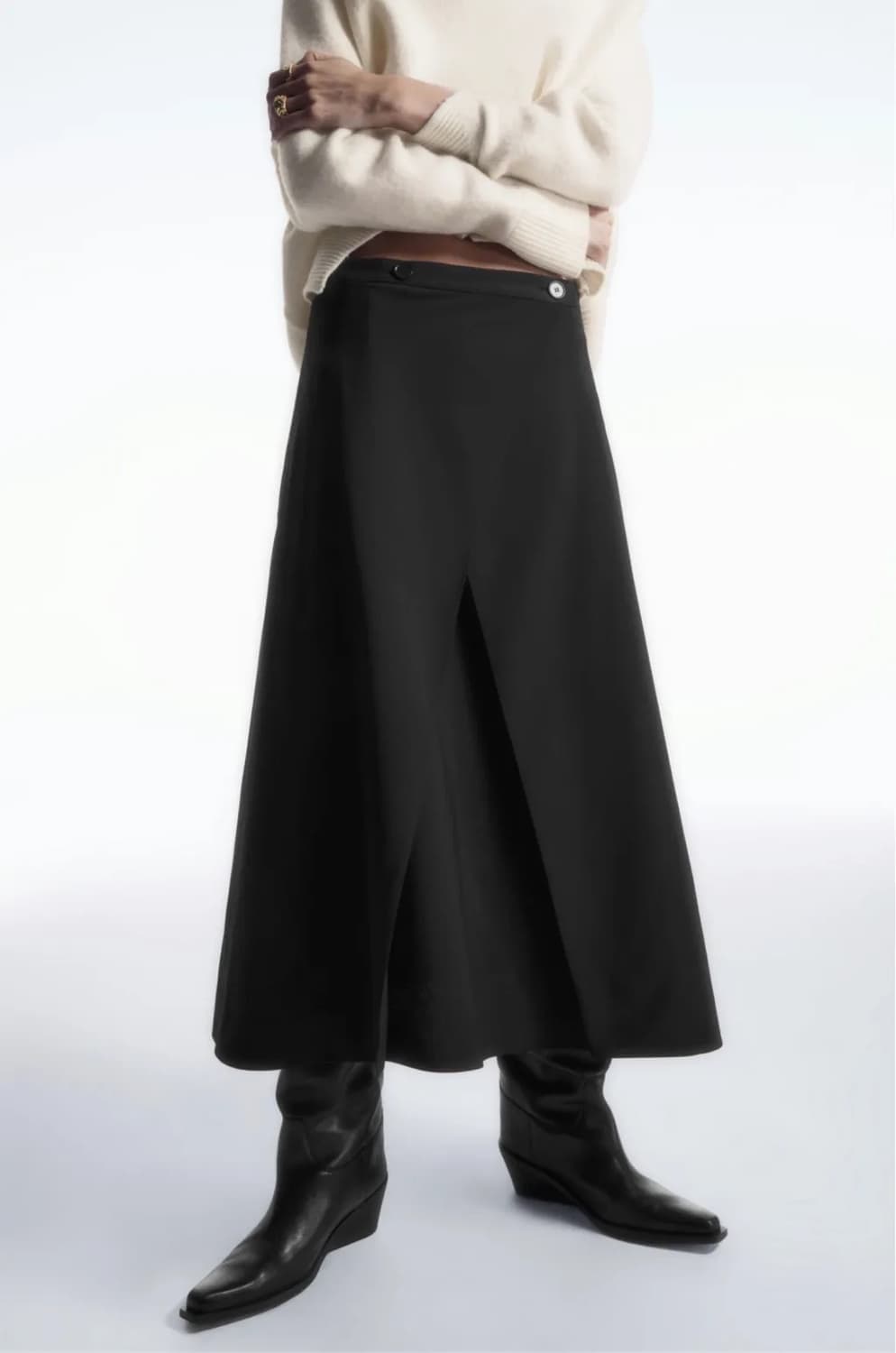 코스 테일러드 울 미디 랩 스커트 상품이미지2