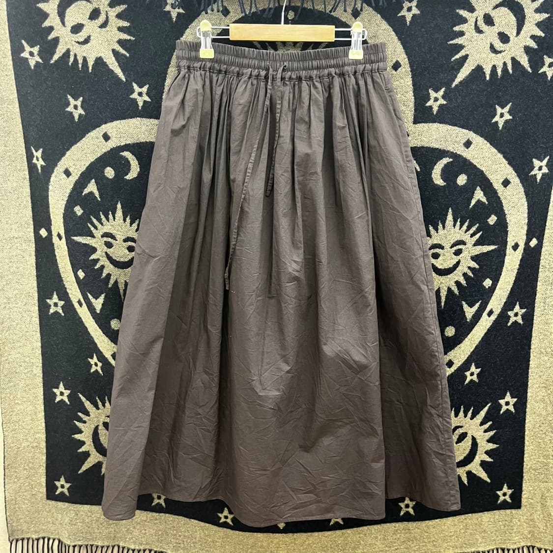 빈티지 초코브라우니 아방핏 플레어 밴딩 롱스커트 K0132 상품이미지3