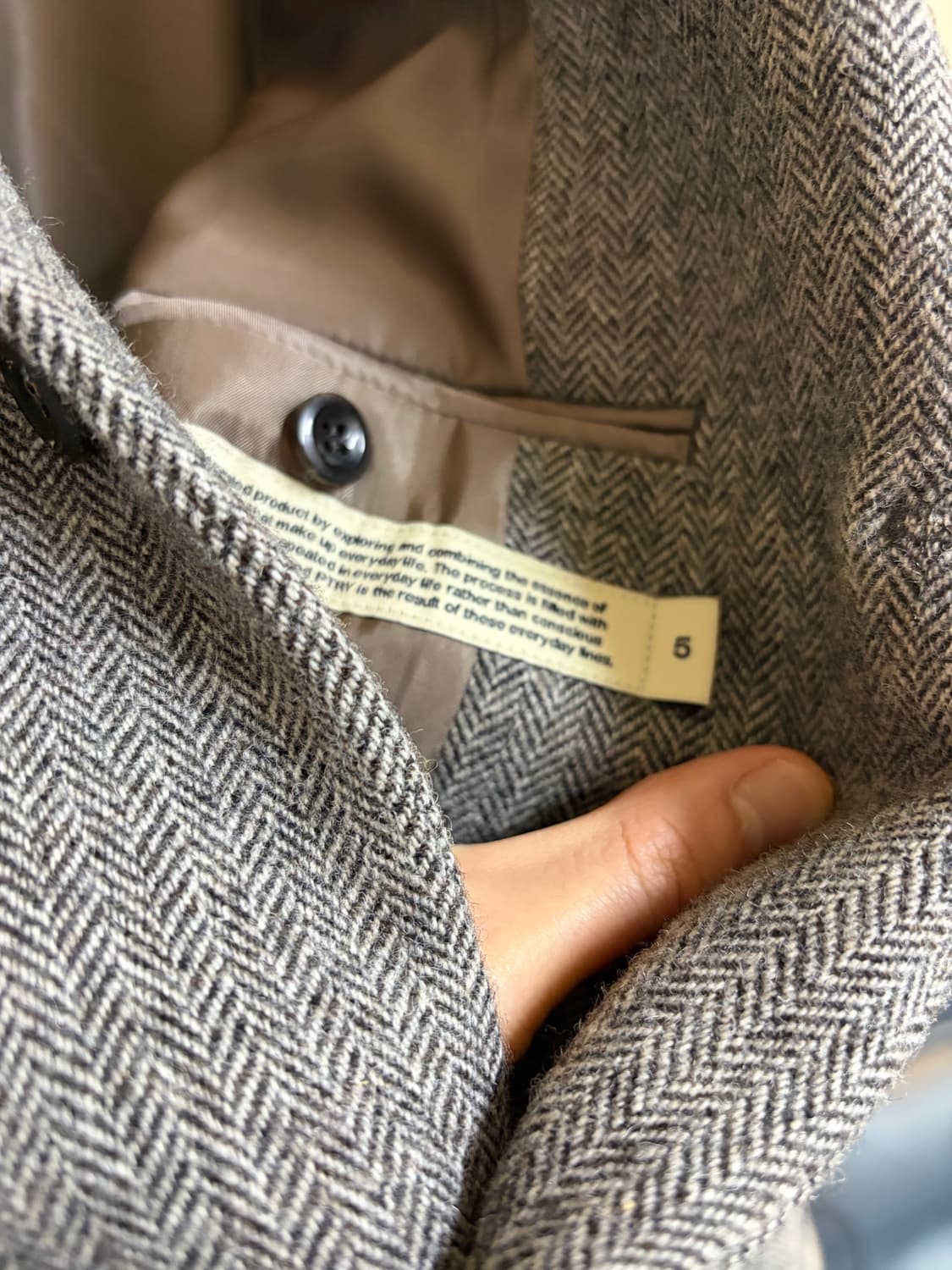 포터리 셔틀랜드 울 싱글 브레스티드 자킷 헤링본 자켓 상품이미지4