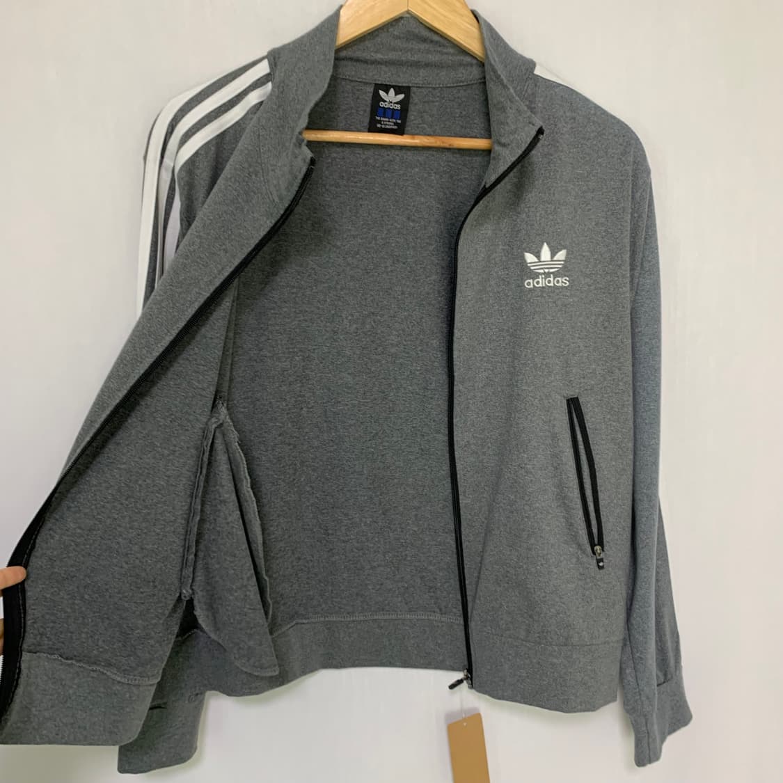 아디다스 삼선 트랙탑 져지 00s y2k 그레이 남성 S 남녀공용 상품이미지4