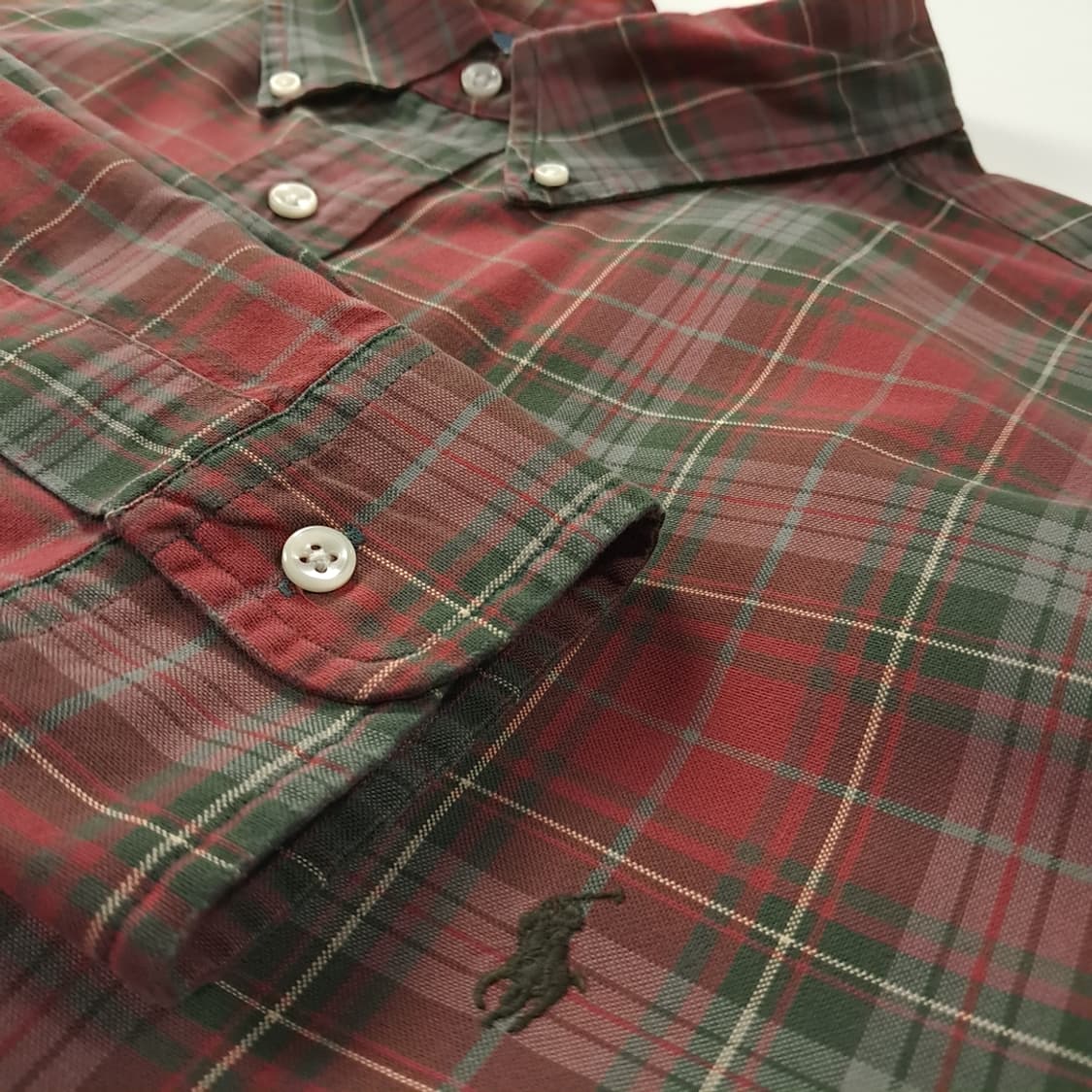 CK276 3XLB 폴로 90s 클래식 타탄체크 레드그린 셔츠 남방 상품이미지4