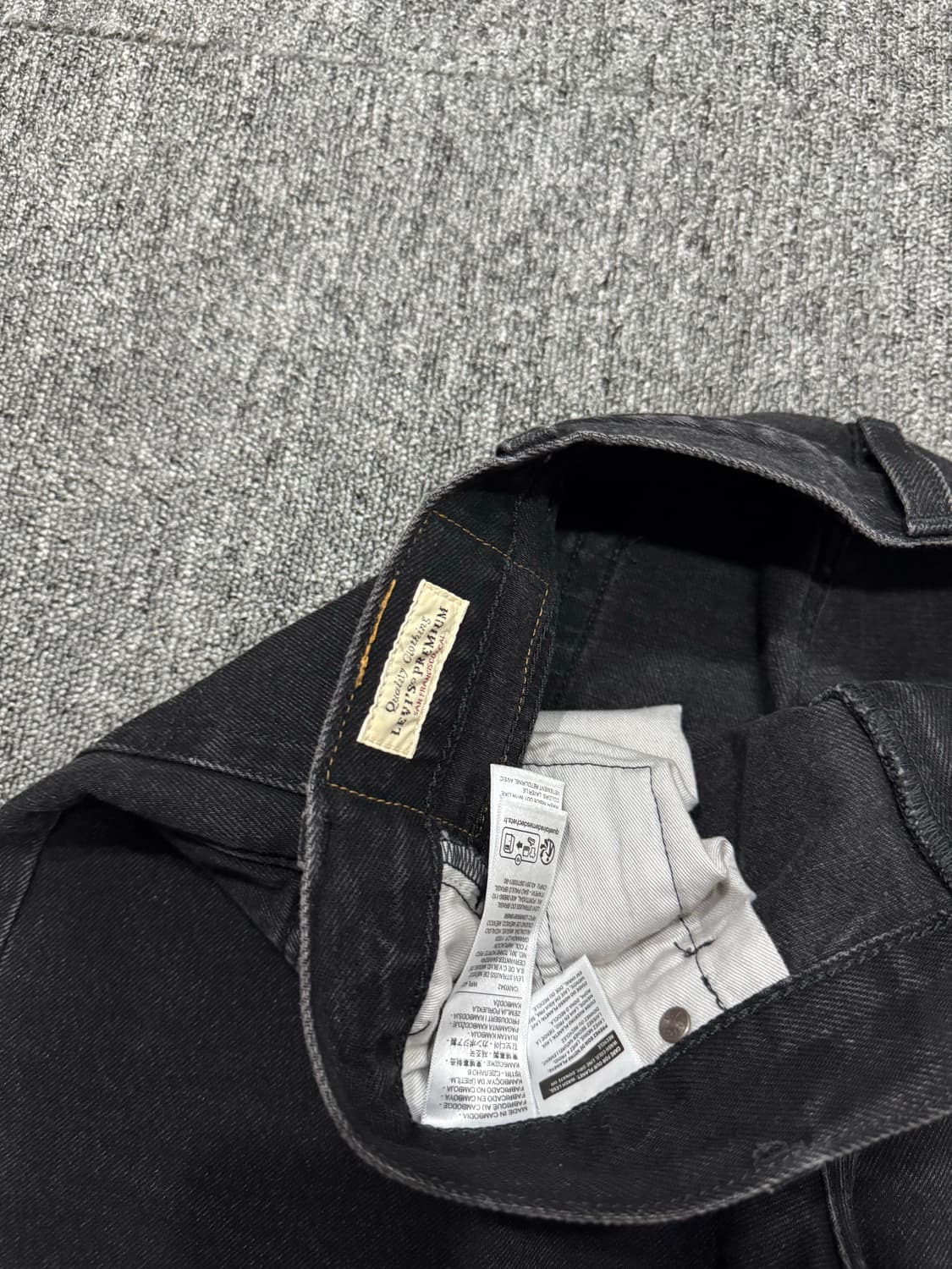 리바이스 517 프리미엄 블랙 워시드 데님 34 상품이미지5