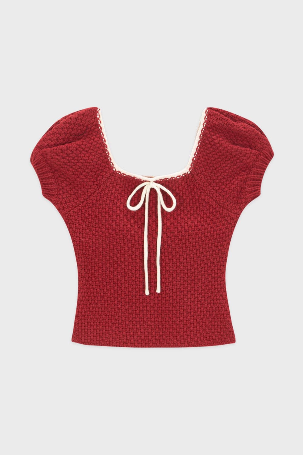 Puff half knit top 뉴진스 하니 착용 상품이미지3