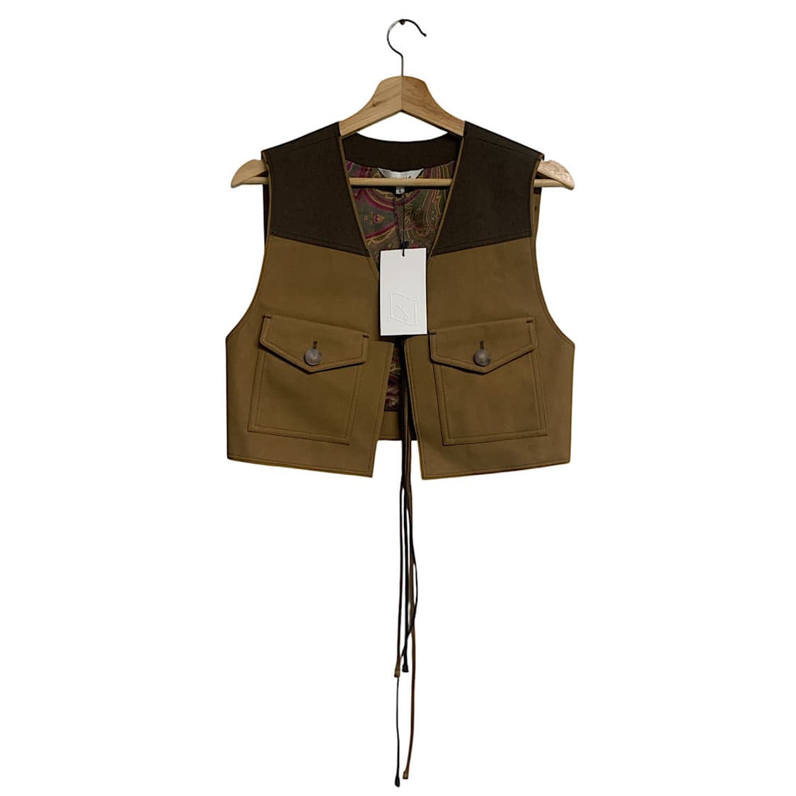 KUME 쿠메 컬러 블록 스웨이드 베스트 S 상품이미지2