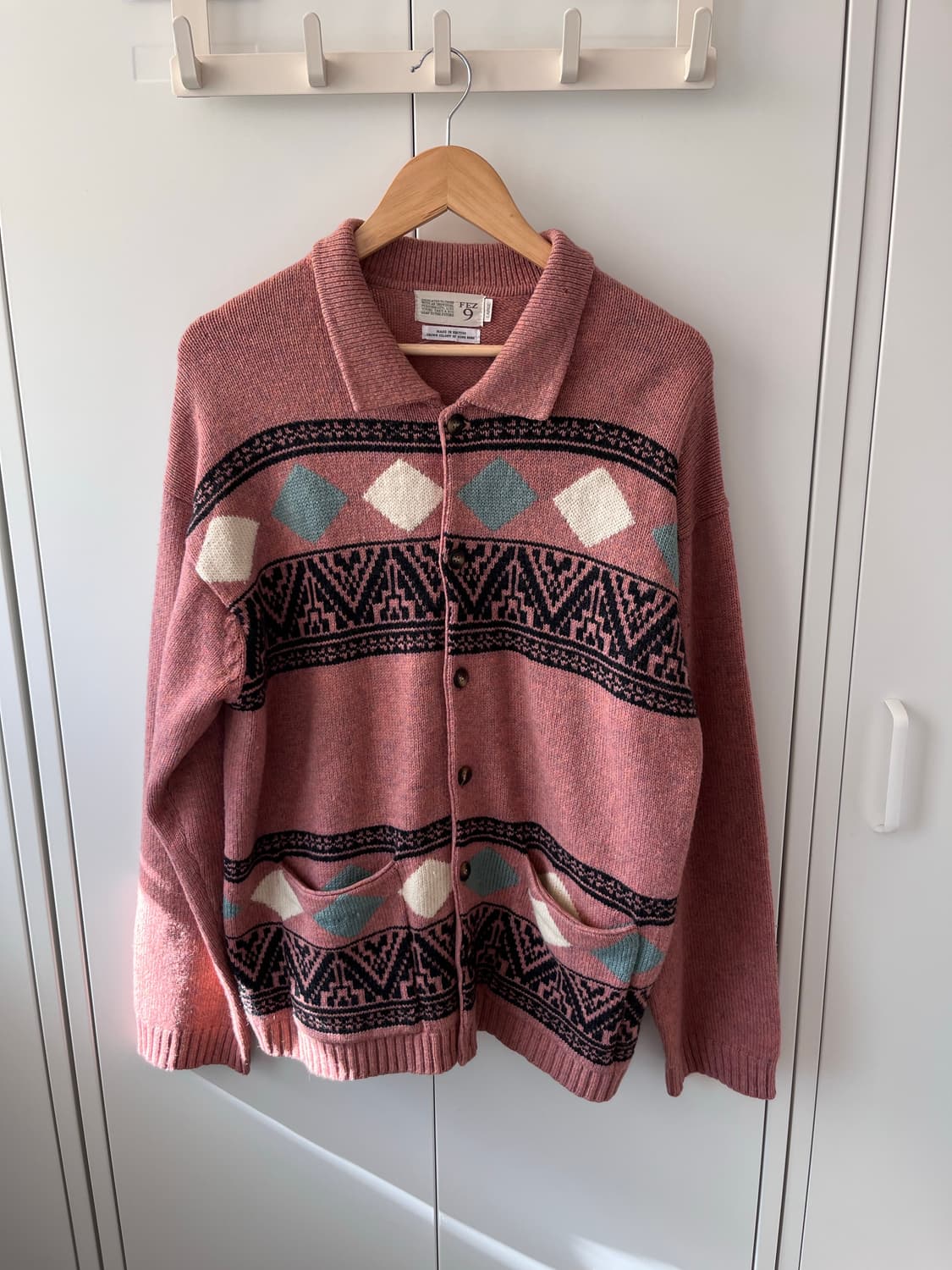 핑크 아가일 울니트 아방 가디건  상품이미지6