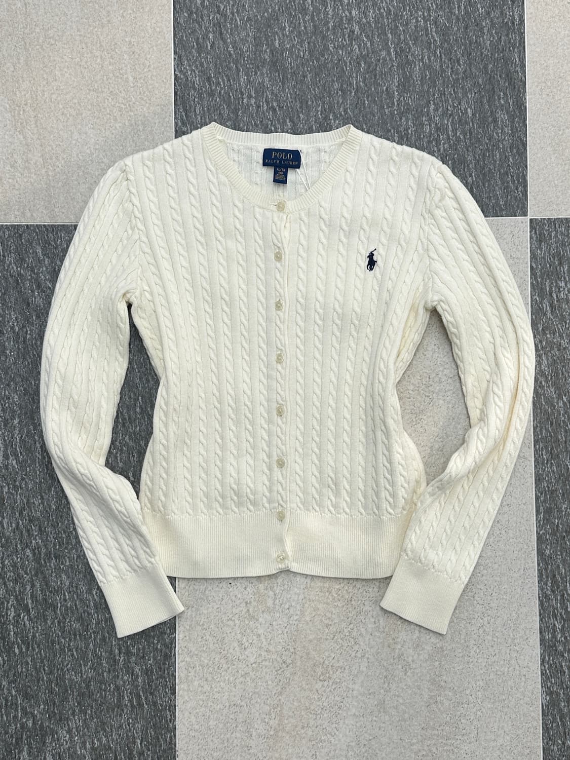 폴로 랄프로렌 아이보리 네이비포니 케이블 니트 가디건 상품이미지4