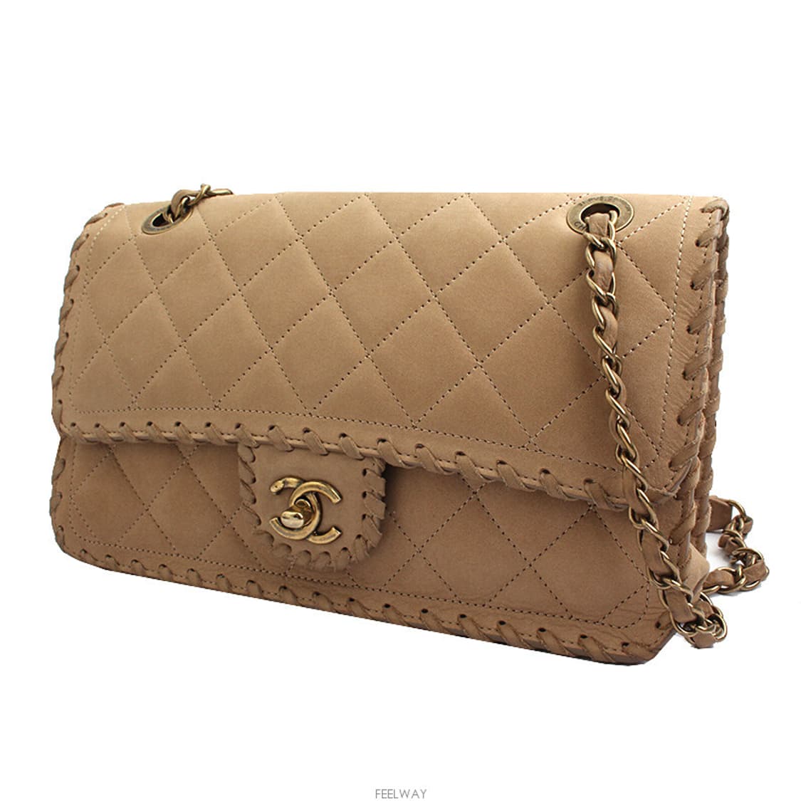 샤넬 베이지 빈티지금장 펀칭트림 크로스백 (21번대)

 상품이미지2