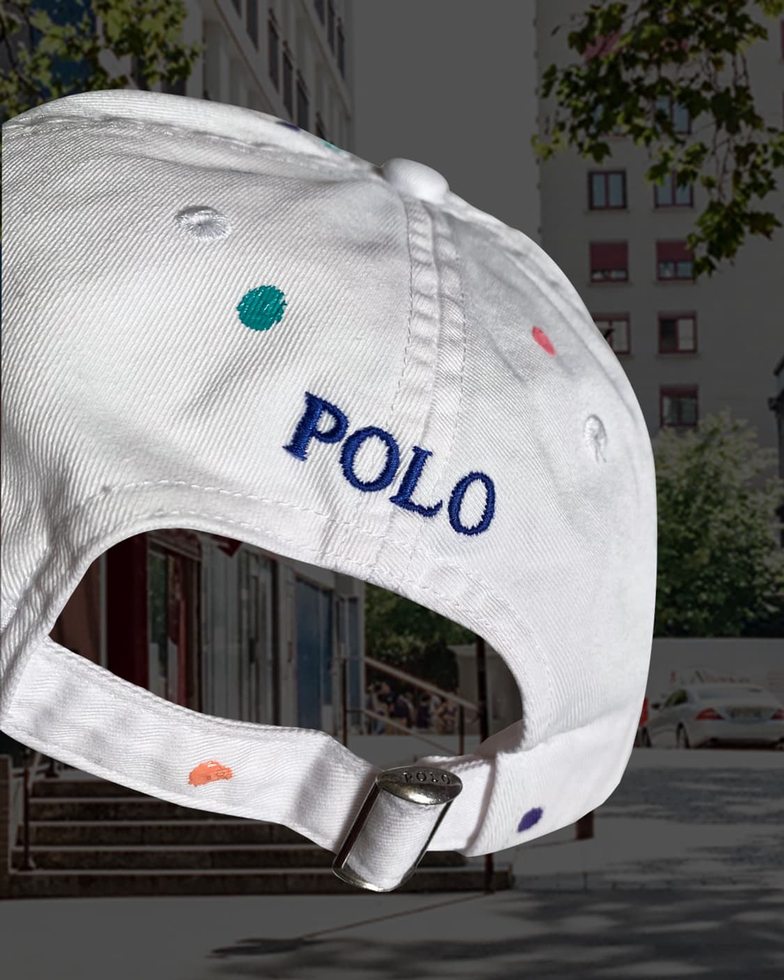 폴로 화이트 페인팅 자수 빈티지 볼캡 모자 상품이미지7