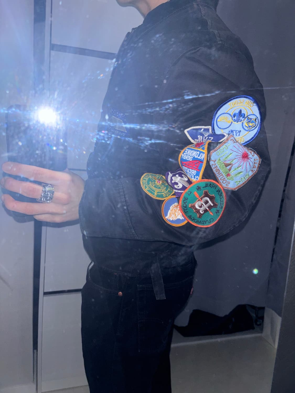 90s italy Boyscout patch bomber jacket 상품이미지4