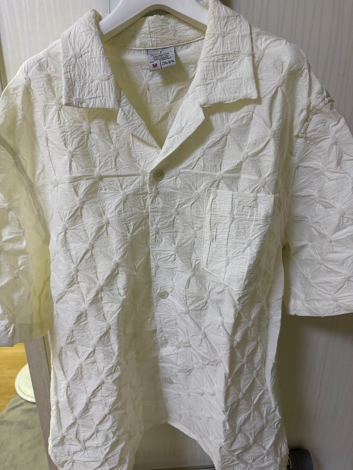 [STU] 퀼티드 반팔 셔츠 M size 상품이미지1