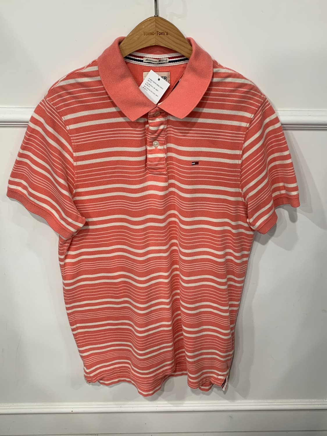 타미힐피거 M 코랄 반팔 카라 티셔츠 상품이미지1