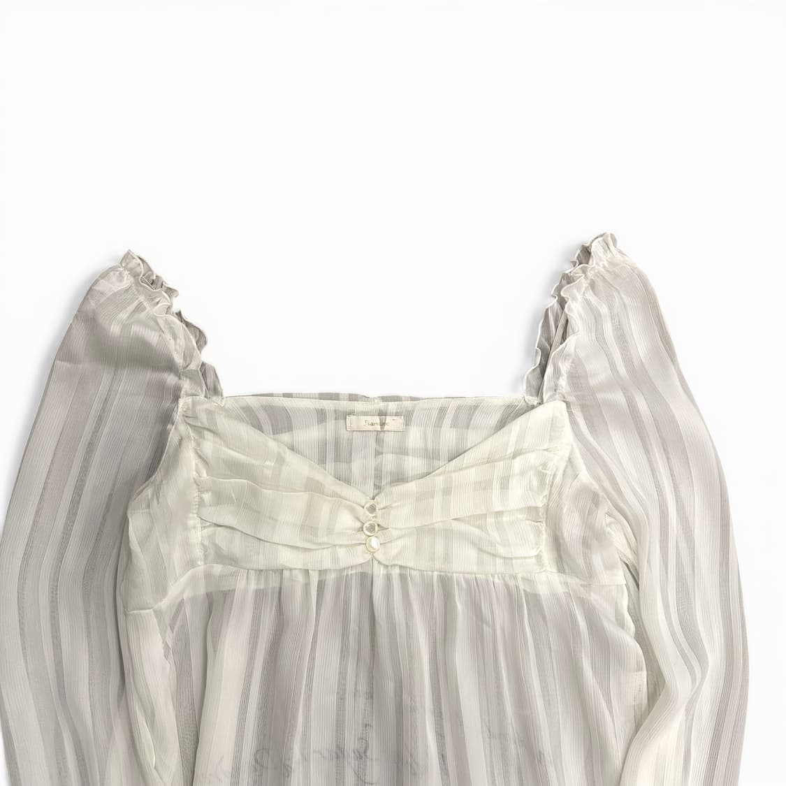 Back Lettering See Through Blouse 상품이미지3