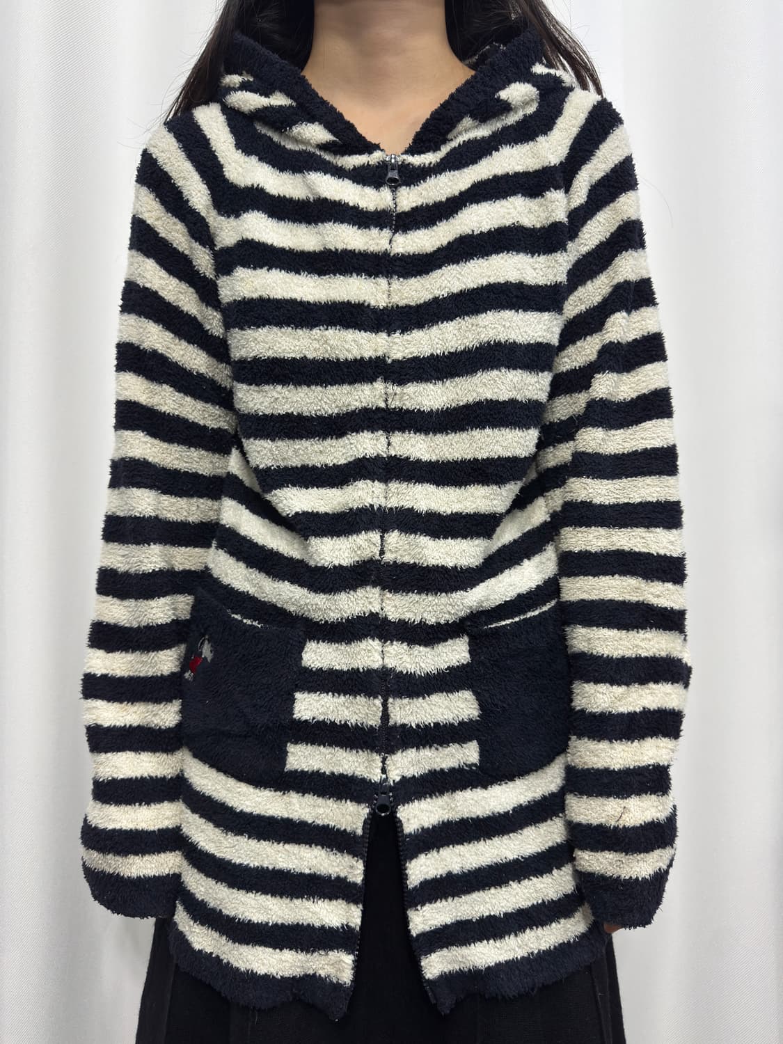 peanuts snoopy stripe fleece hood zipup 상품이미지1