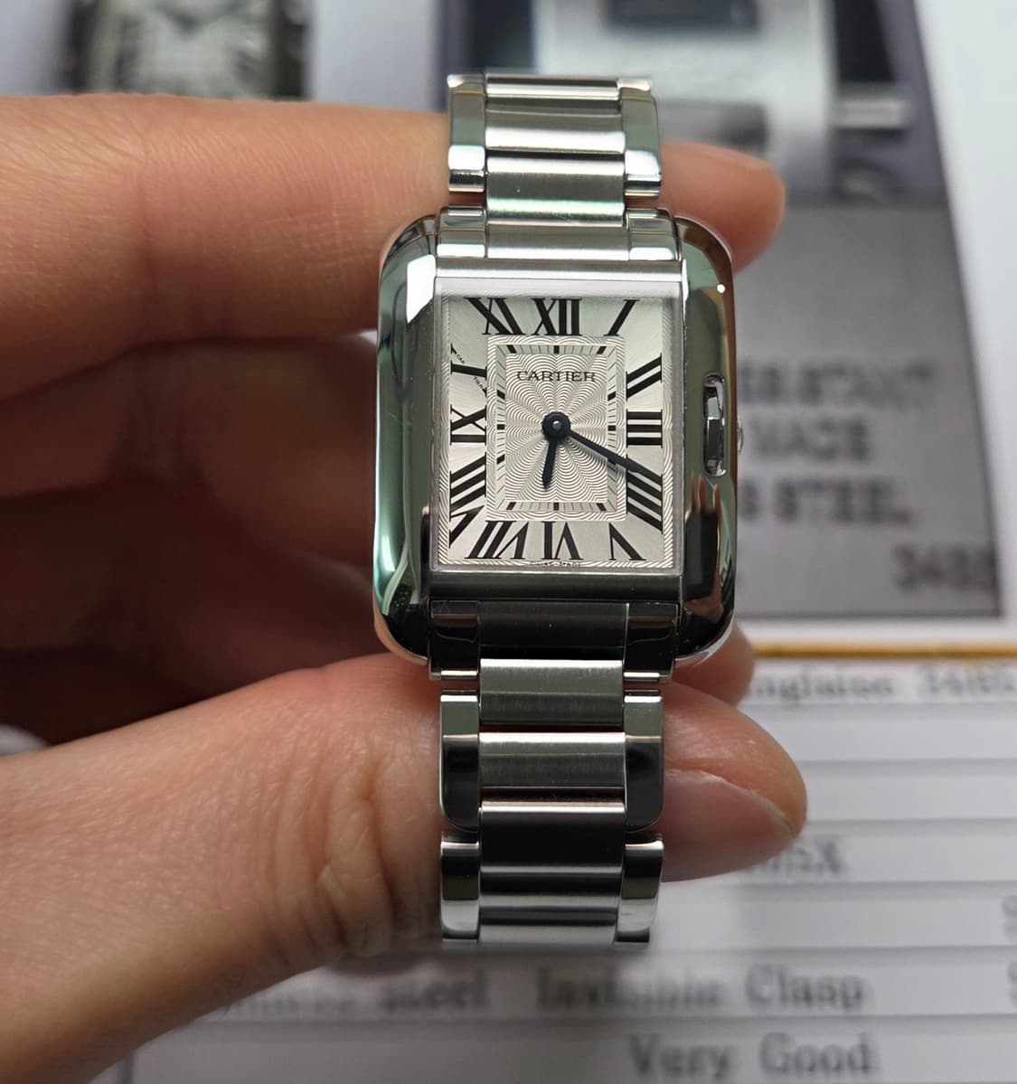 까르띠에 앙글레즈 탱크 스몰 클래식로만판 쿼츠 브레이슬릿 ver. (감정 상품이미지3