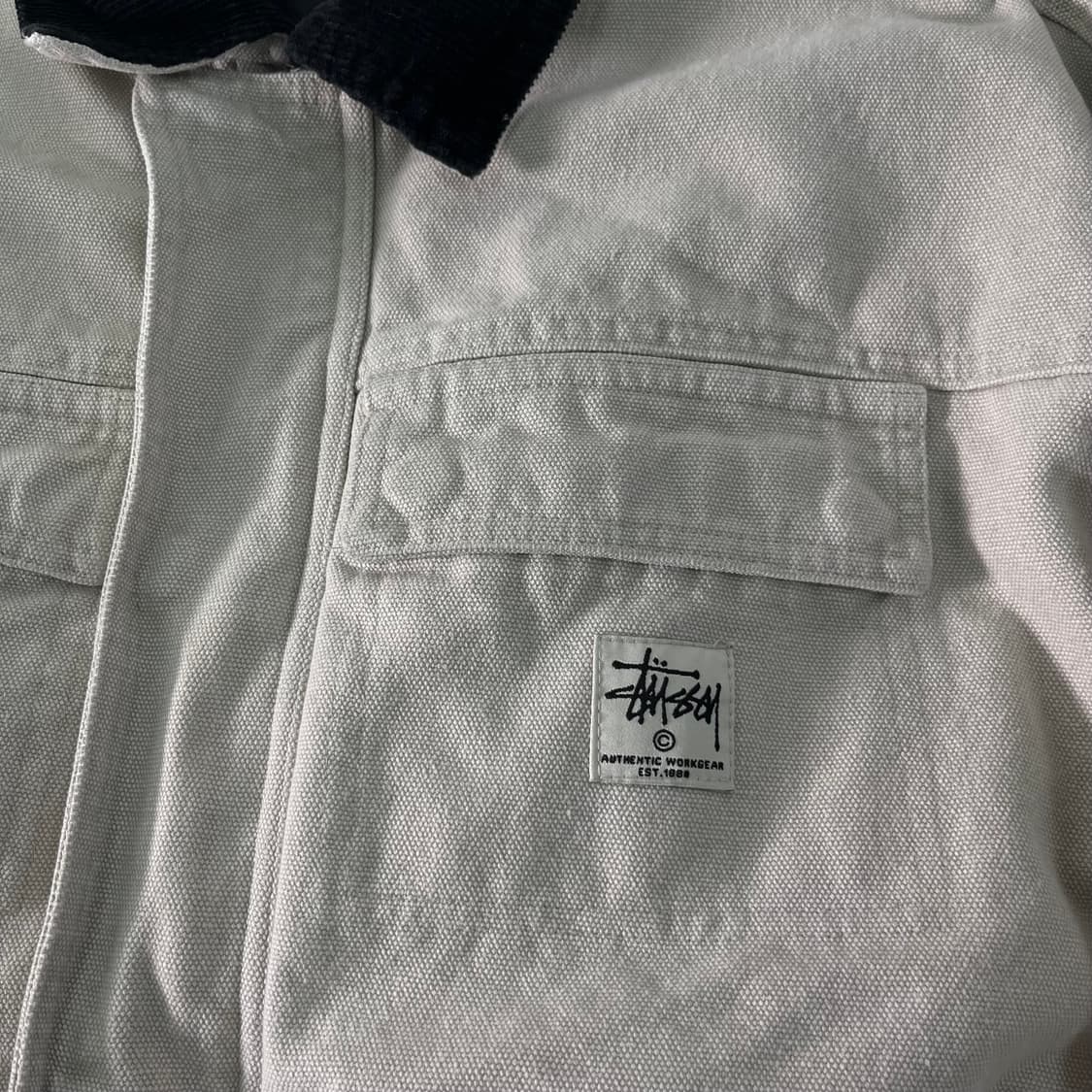 105 스투시 23fw 워시드 캔버스 워크자켓 본 화이트   상품이미지2