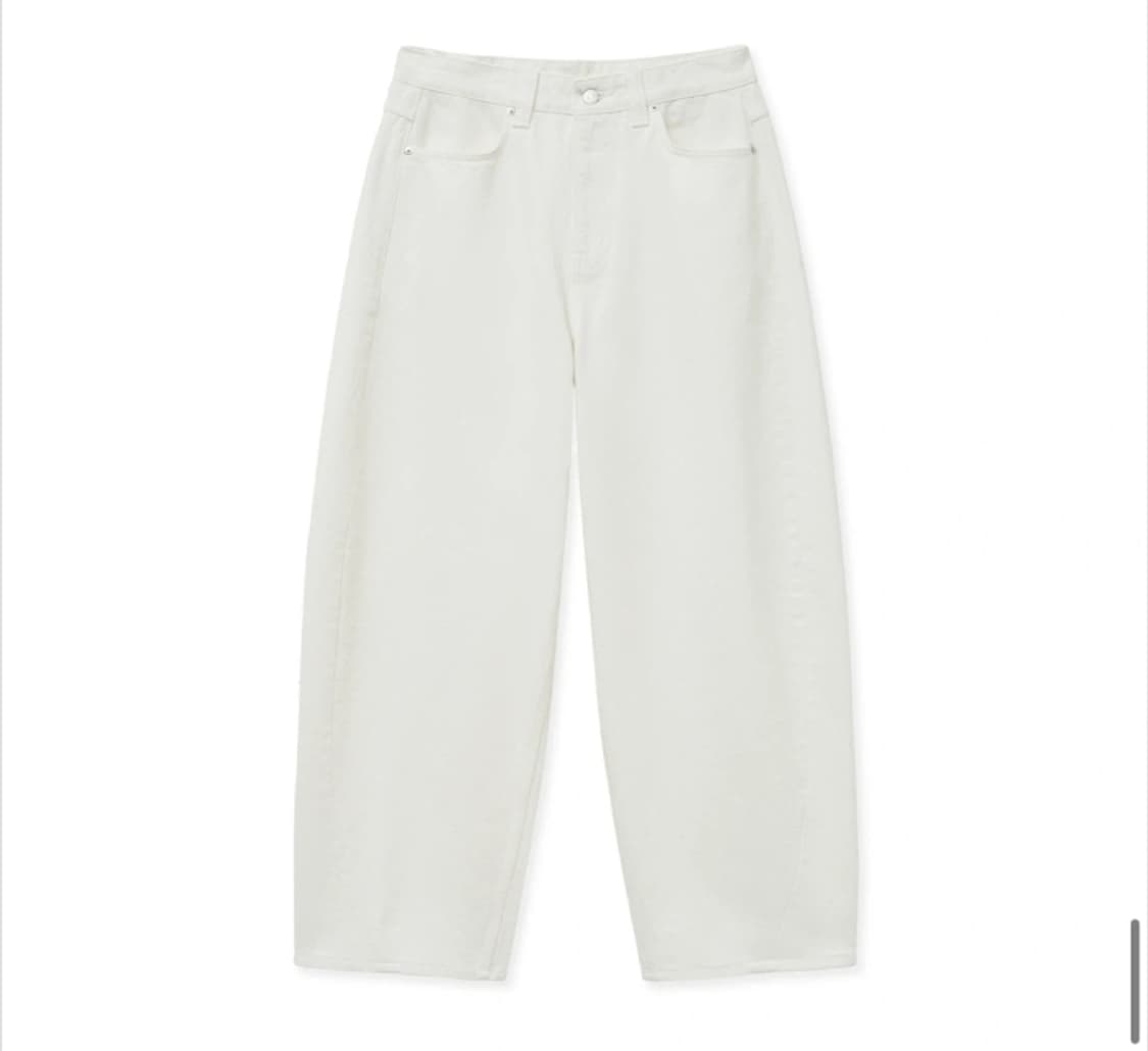 노운 남자 와이드 커브드 팬츠 화이트 새상품 상품이미지4