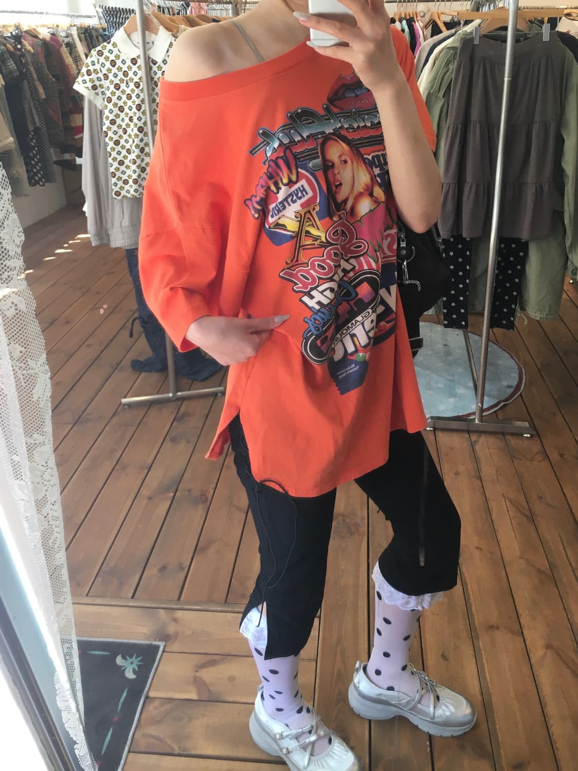 히스테릭글래머 오렌지 반팔 상품이미지4