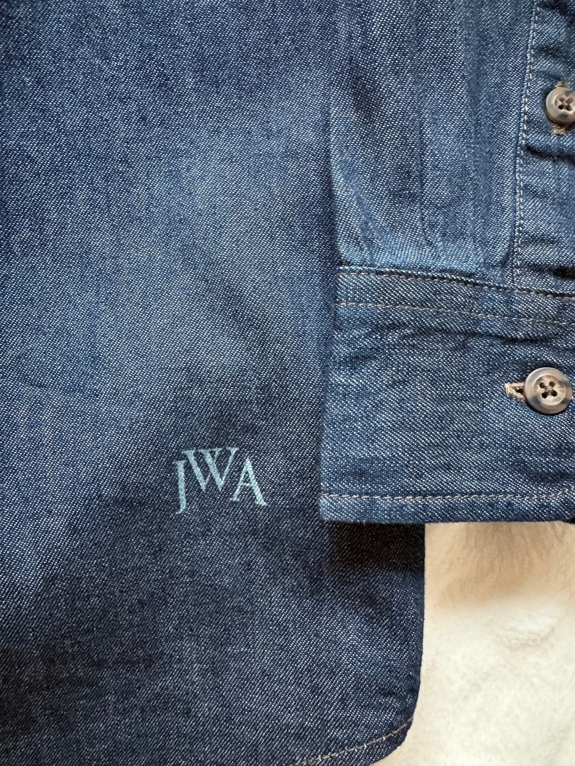 유니클로 jw앤더슨 데님 셔츠 68블루 진청 / L 상품이미지6