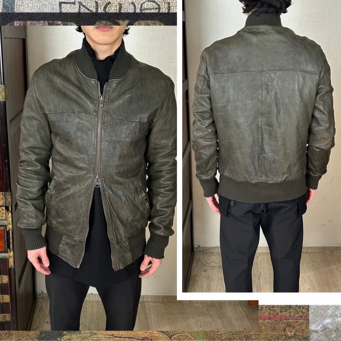 조르지오 브라토 쉽스킨 레더 봄버 자켓 상품이미지1