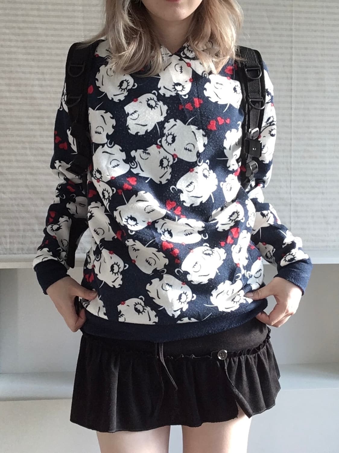 jpn vintage bettyboop printing hood  상품이미지3