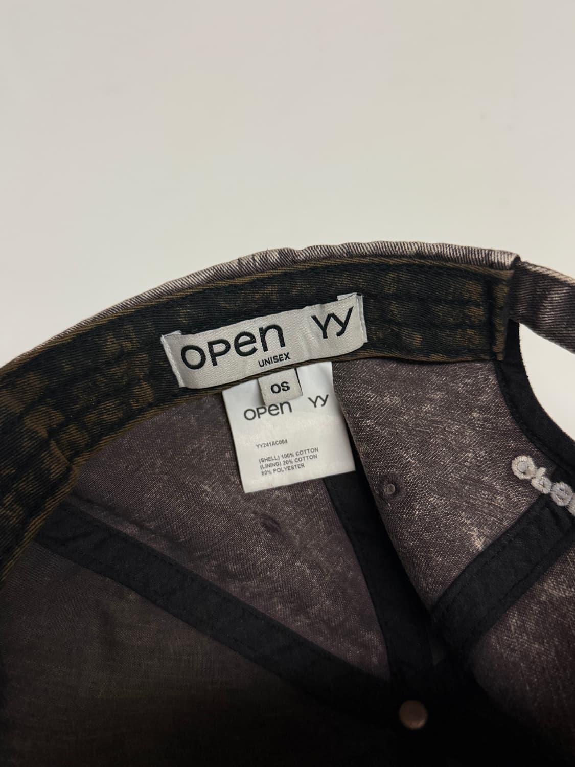 오픈와이와이 로고 피그먼트 차콜 볼캡 상품이미지3