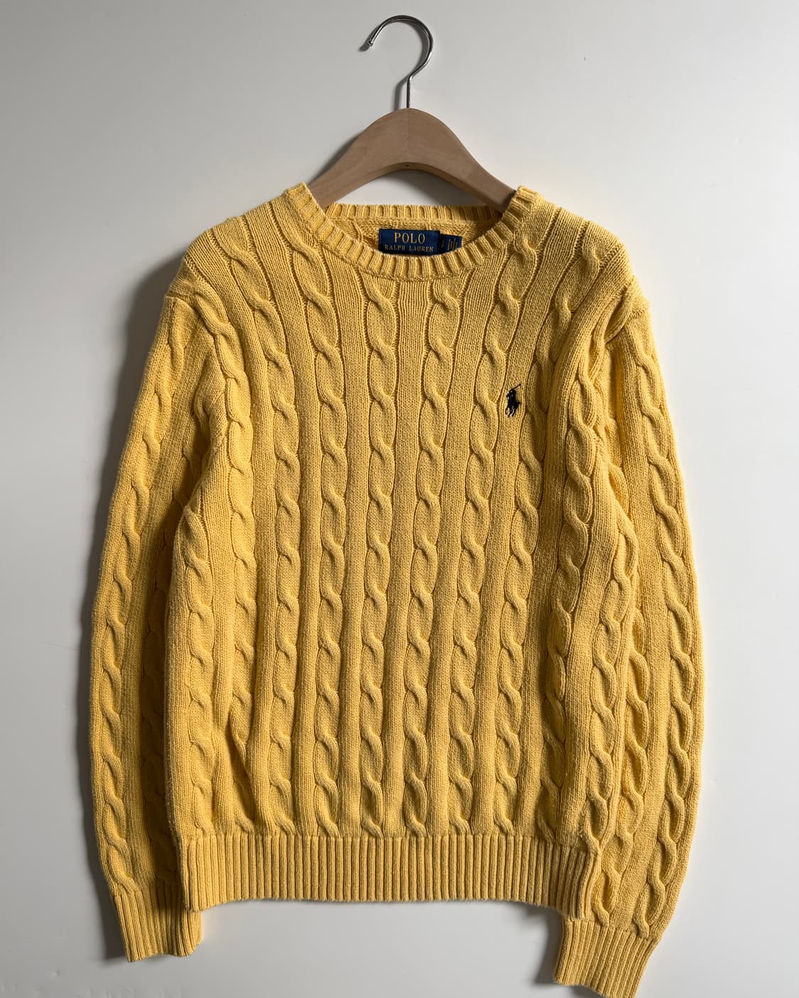 Polo 폴로 랄프로렌 신형 옐로우컬러 코튼 케이블 니트 상품이미지1
