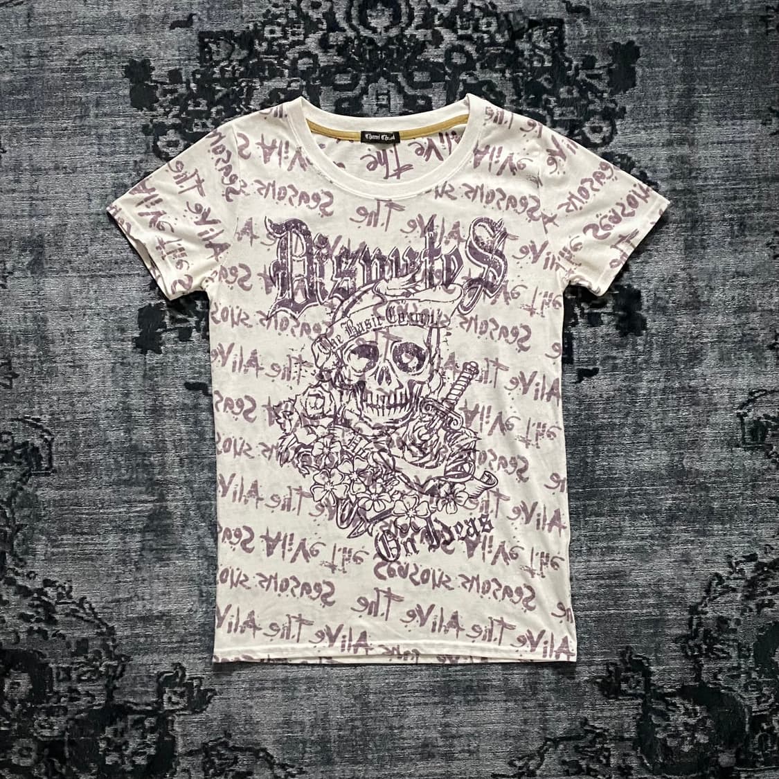 Skull Printed Punk T-Shirt 상품이미지1