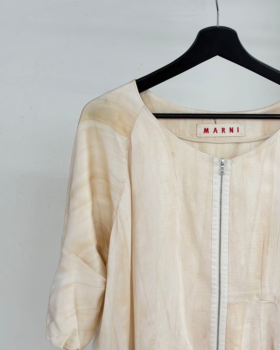 마르니 베이지 패턴 코튼 지퍼 미니 원피스 상품이미지2