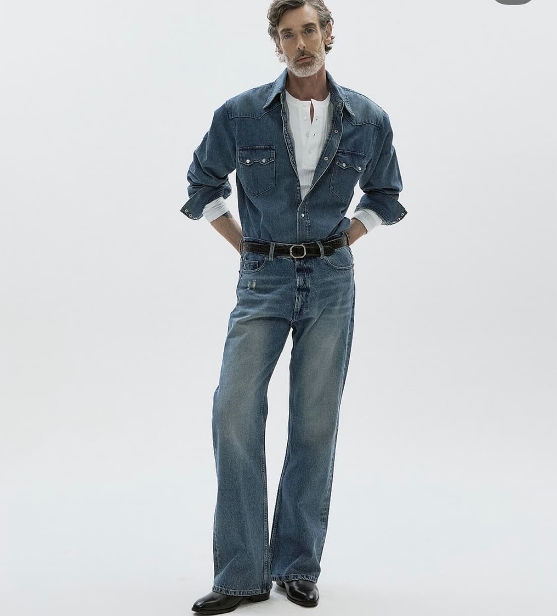 세비지 웨스턴데님셔츠 XL 상품이미지1