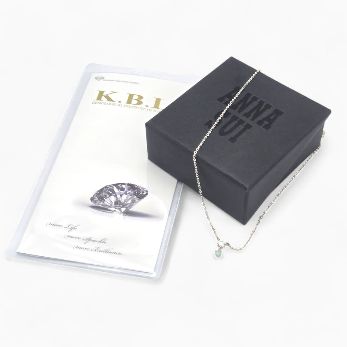 안나수이 하트 펜던트 실버 목걸이 (랩다이아 세팅) 상품이미지2