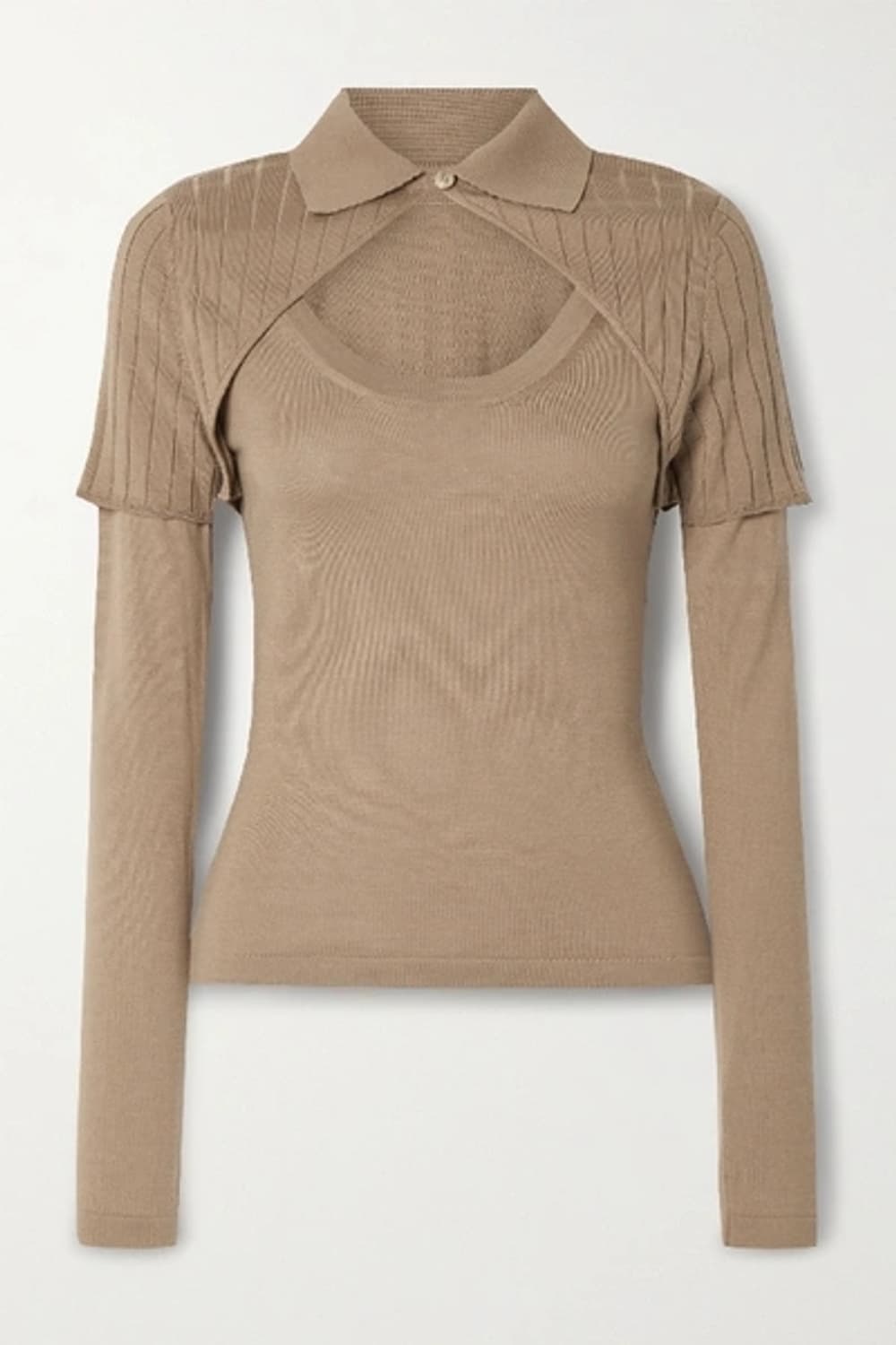 Jacquemus bolero layered top brown 상품이미지4