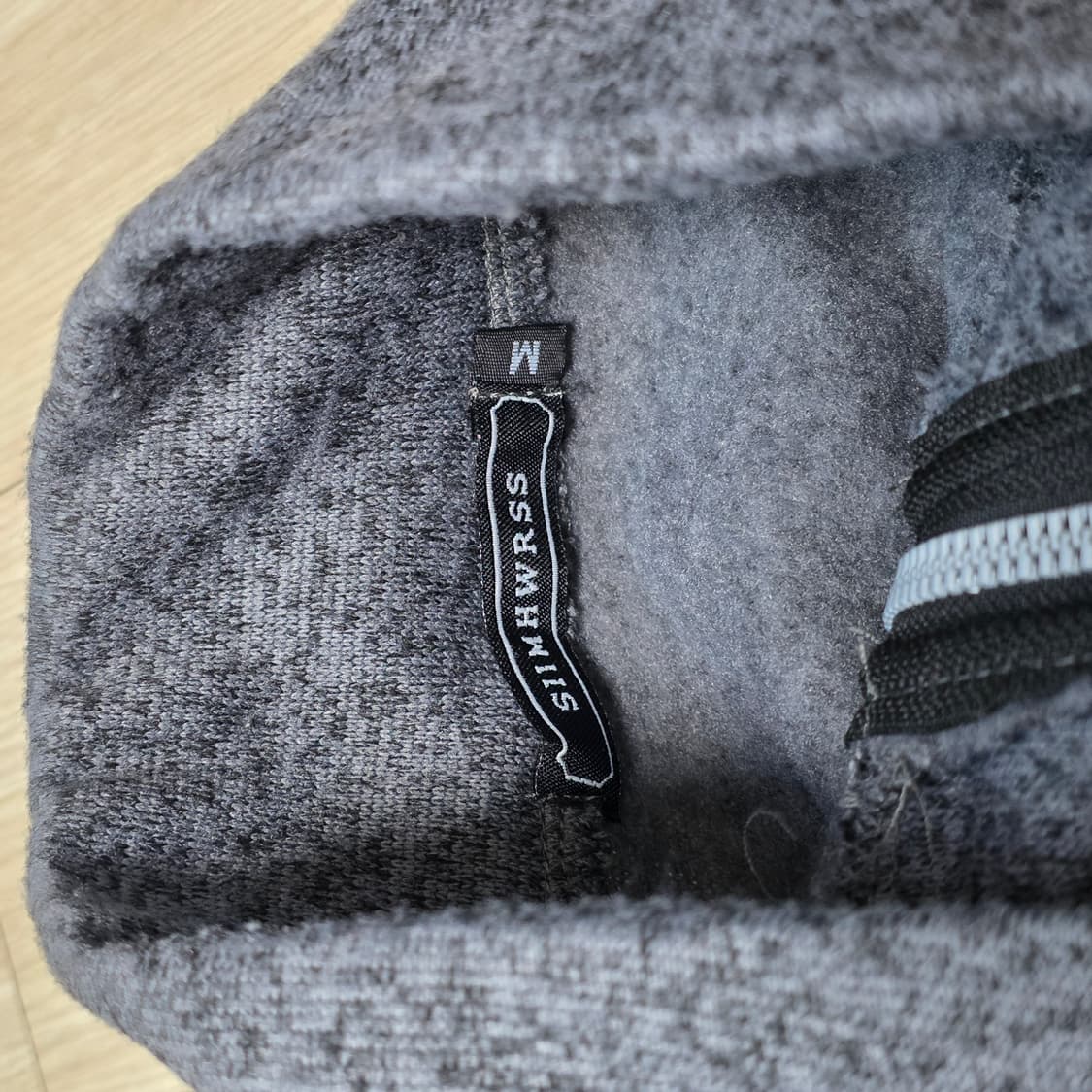 스컬해골패치st 그레이 후리스기모하프반집업 상품이미지3