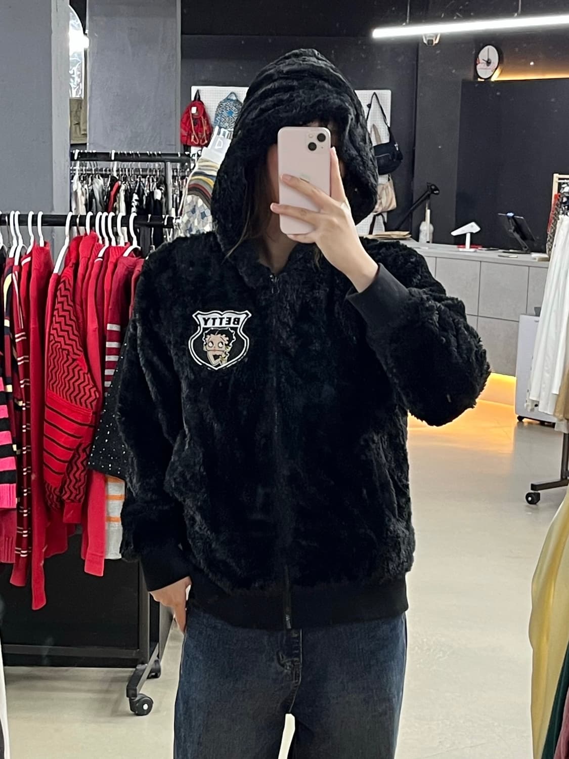 베티붑 후드 퍼 자켓 상품이미지1