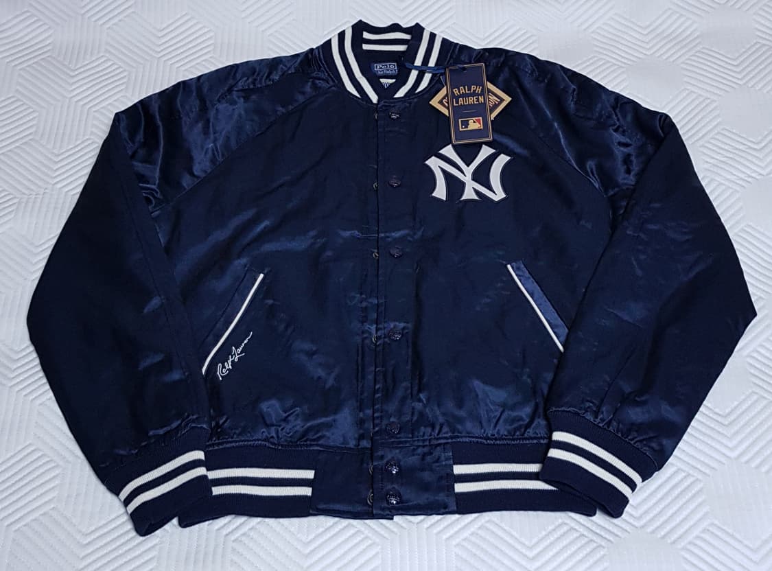 [새상품/M] 폴로 x MLB 뉴욕 양키스 바시티 새틴 자켓 팝니다. 상품이미지2