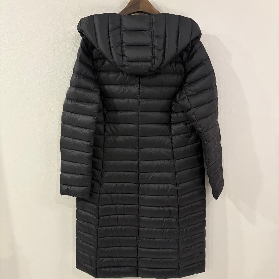 베스띠벨리 블랙 후드 롱 패딩 코트 55 상품이미지6