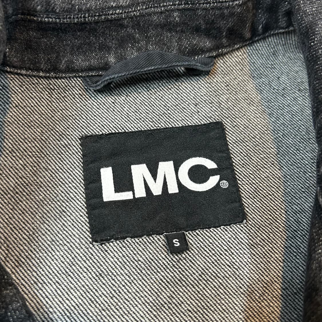 S) LMC 오버핏 흑청 데님 블루종 자켓 블랙 상품이미지9